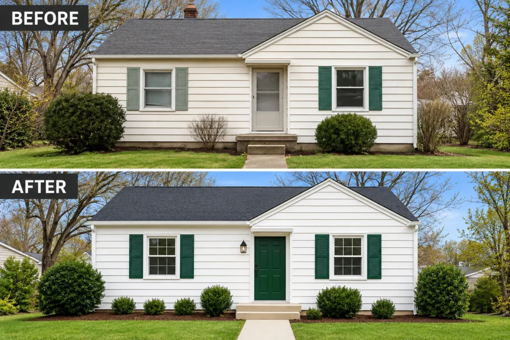 Before and after images of a Godloves Home Improvement project